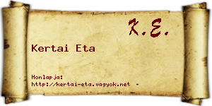 Kertai Eta névjegykártya